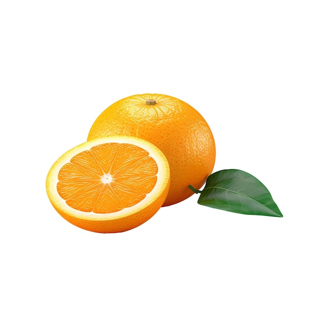 fruit orange isolé sur fond blanc haute résolution