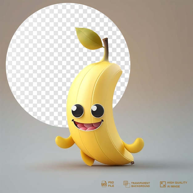 PSD fruit de personnage de dessin animé avec fond transparent