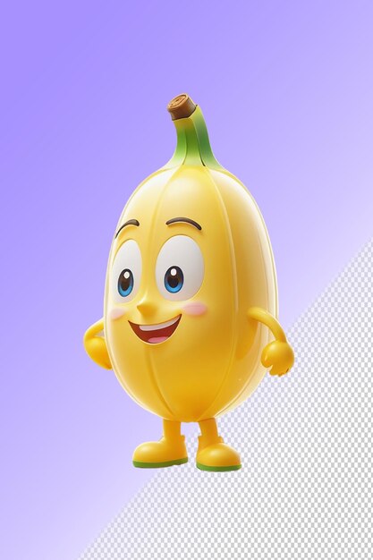 PSD un fruit avec un visage qui dit une banane dessus