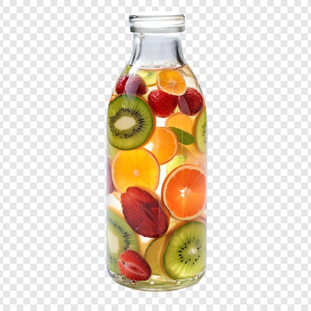 PSD fruitinfused vinegar flasche isoliert auf durchsichtigem hintergrund