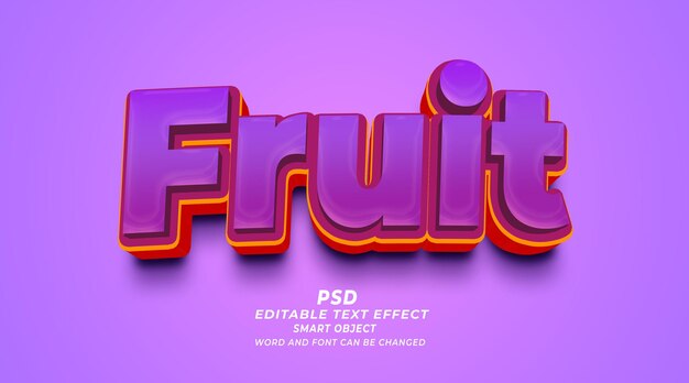 PSD fruits 3d psd modèle de photoshop pour les effets de texte modifiables