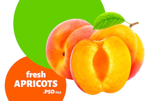 PSD fruits abricots frais