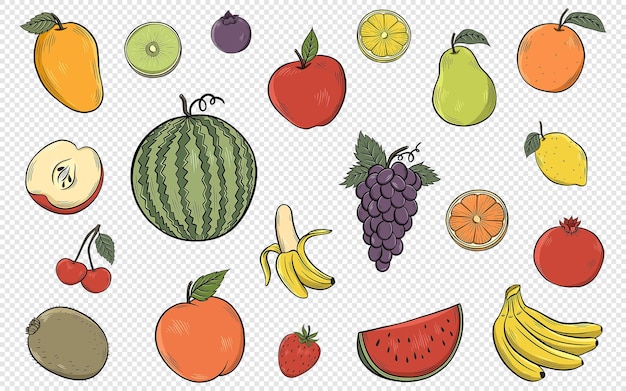 PSD fruits clipart illustrations