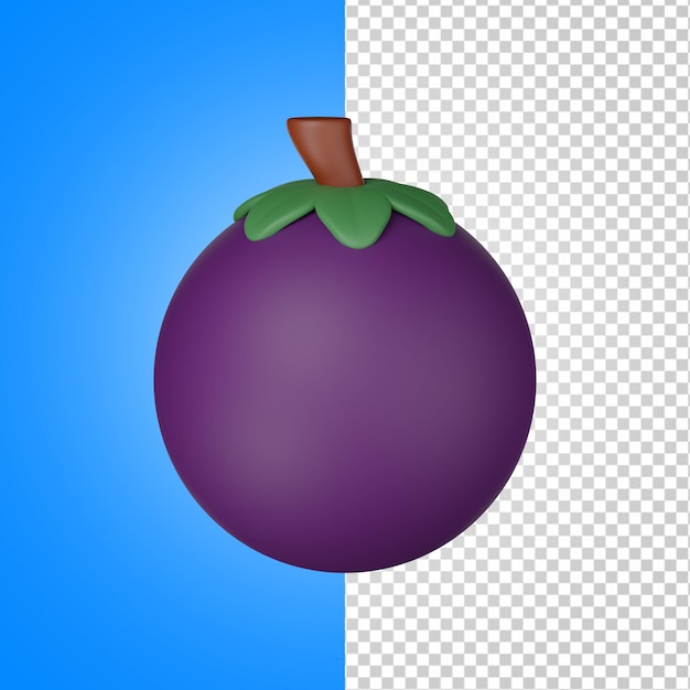 PSD fruits de mangoustan 3d