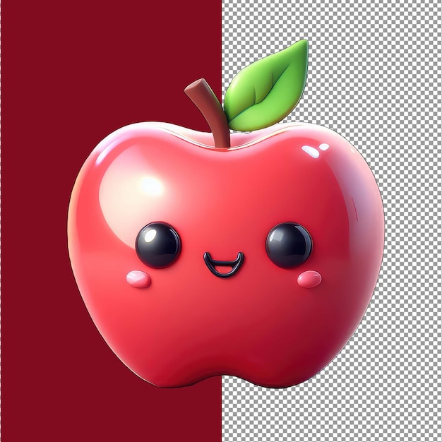 PSD fruity fusion ein spielerischer apfel in isolierter png 3d