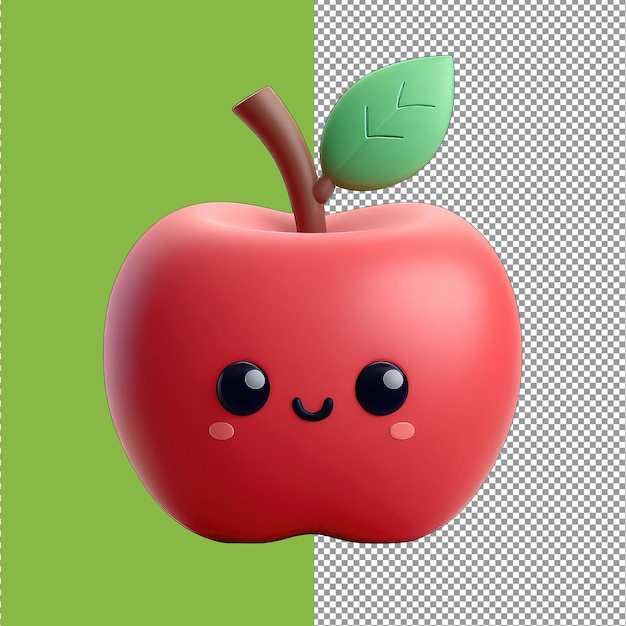 PSD fruity fusion une pomme ludique en png 3d isolé