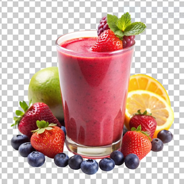 frullato di frutta su sfondo trasparente