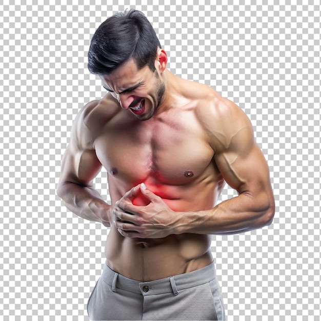 PSD frustrado hombre guapo torso concepto de dolor