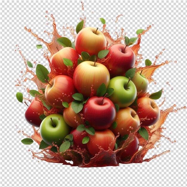 PSD fruta 3d aislada en un lienzo png transparente