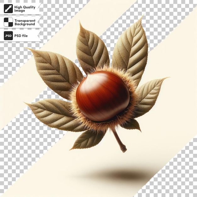 Fruta de castaño PSD en fondo transparente con capa de máscara editable