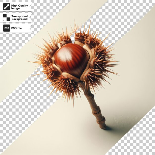 Fruta de castaño PSD en fondo transparente con capa de máscara editable