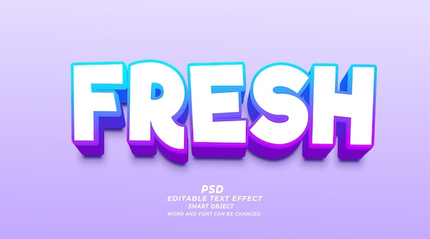 Fruta fresca 3D con efecto de texto editable plantilla de Photoshop