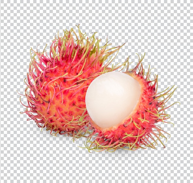 Fruta fresca de rambutan isolada