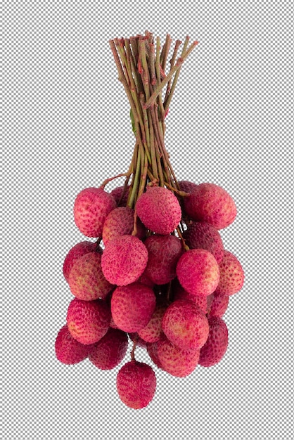Fruta fresca de lichi o litchi aislada sobre fondo transparente PNG