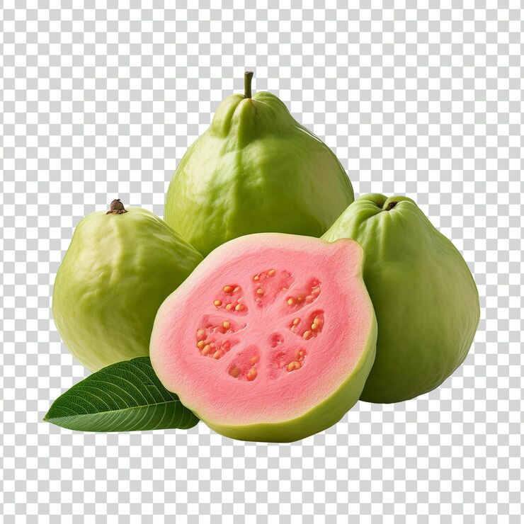 PSD fruta de guayaba fresca sobre un fondo transparente