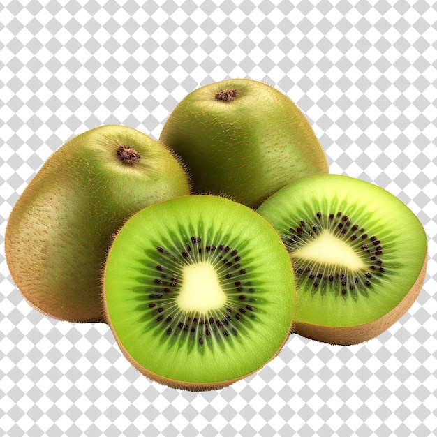 Fruta de kiwi aislada en un fondo transparente en formato de archivo png