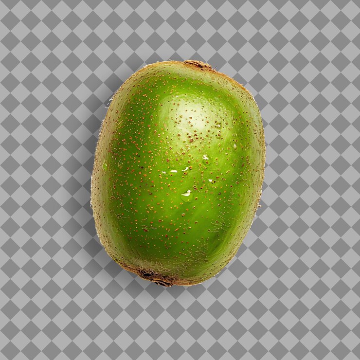 PSD fruta de kiwi con forma pequeña y ovalada y color verde brillante fruta aislada en un fondo limpio