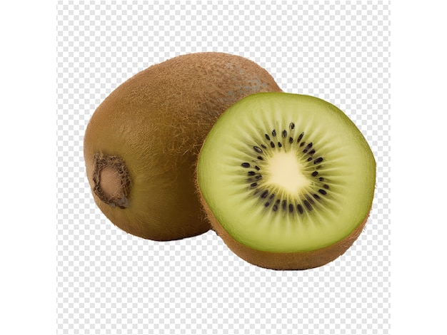 PSD una fruta de kiwi con una rebanada cortada de ella