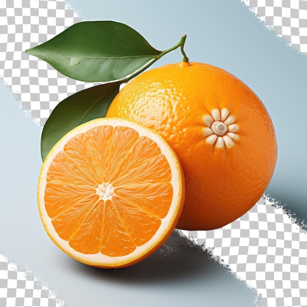 Fruta laranja em um fundo transparente