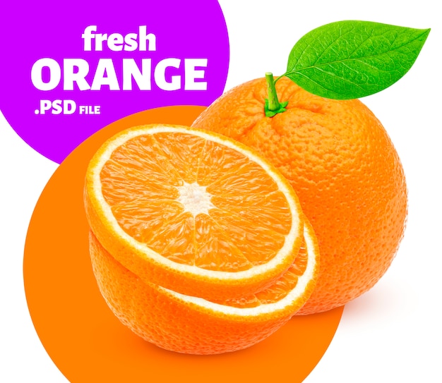 Fruta laranja isolada, banner