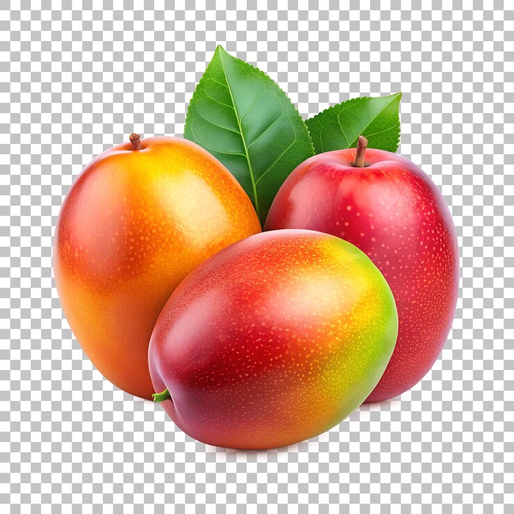 PSD fruta de mango dulce estilo 3d aislado en un fondo transparente blanco