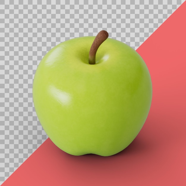 Fruta de manzana verde estilizada 3d