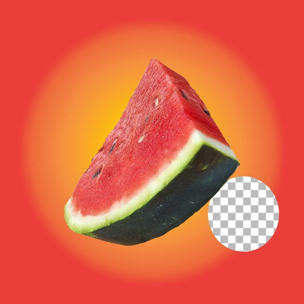 PSD fruta de melón de agua roja tropical fresca aislada