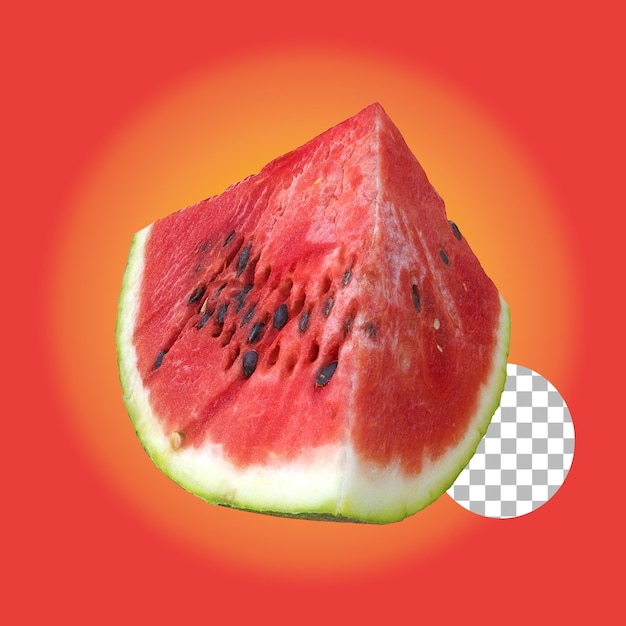 PSD fruta de melón de agua roja tropical fresca aislada