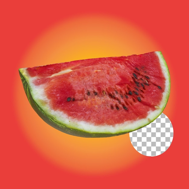 PSD fruta de melón de agua roja tropical fresca aislada