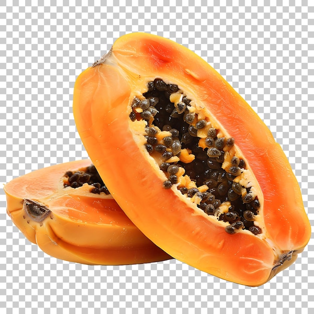 PSD fruta de papaya png aislada sobre un fondo transparente