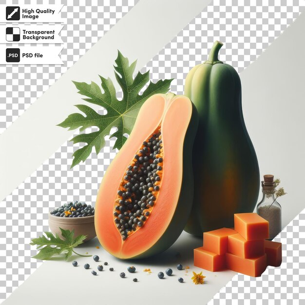 PSD fruta de papaya psd sobre un fondo transparente