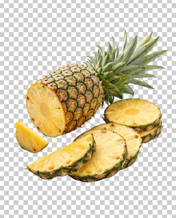 PSD fruta de piña fresca aislada sobre un fondo transparente por generativo de ia