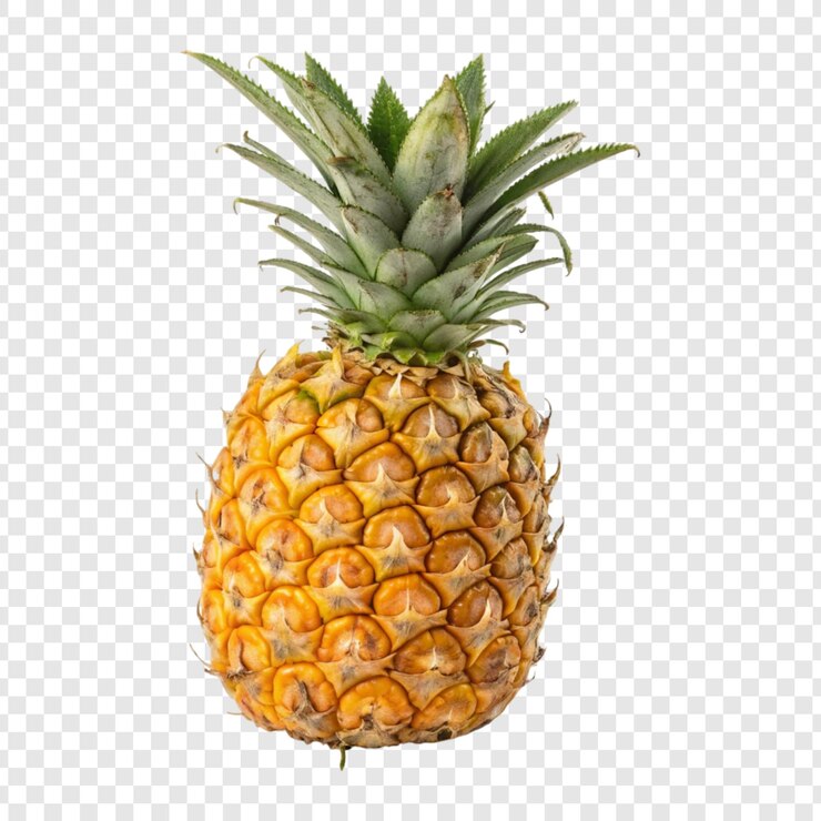 PSD fruta de piña madura sobre un fondo blanco