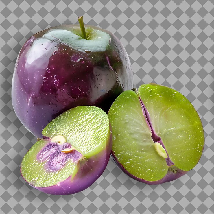 PSD una fruta púrpura y verde con la palabra " b " en ella
