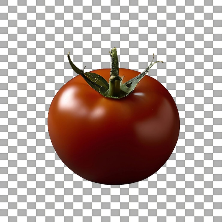 PSD una fruta de tomate aislada sobre un fondo transparente