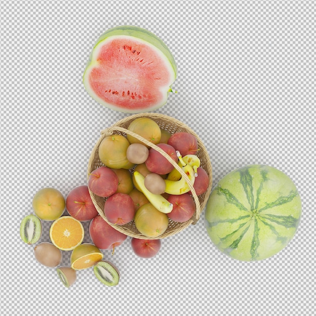 PSD frutas 3d render