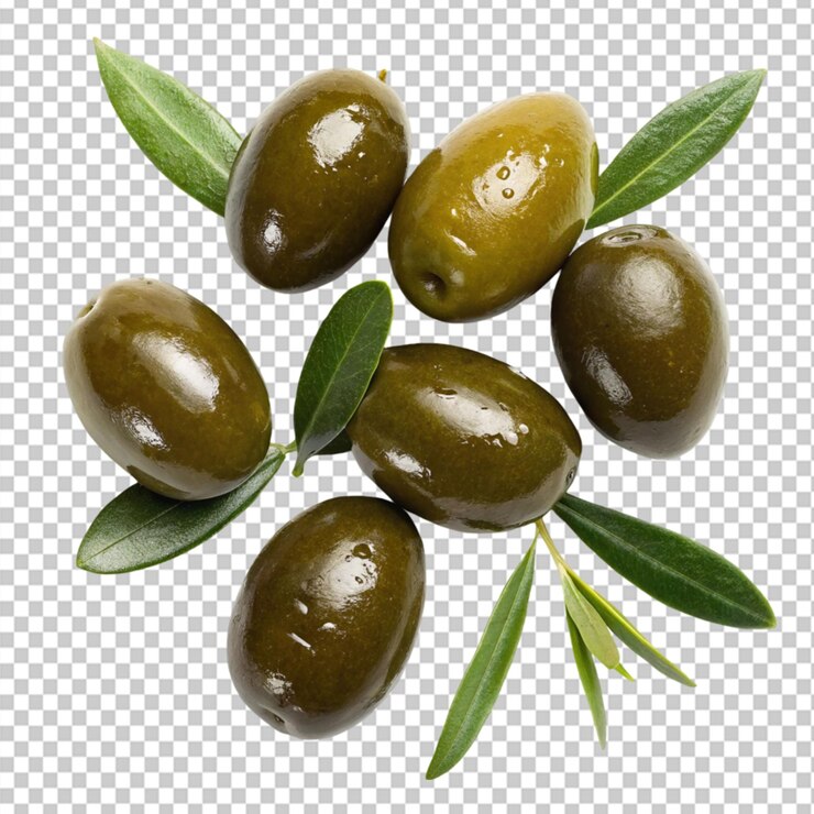 PSD frutas de aceitunas dulces sobre un fondo transparente