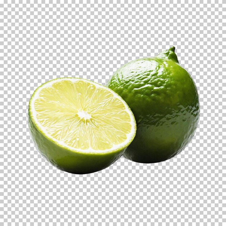 PSD frutas aisladas de cal sobre un fondo transparente