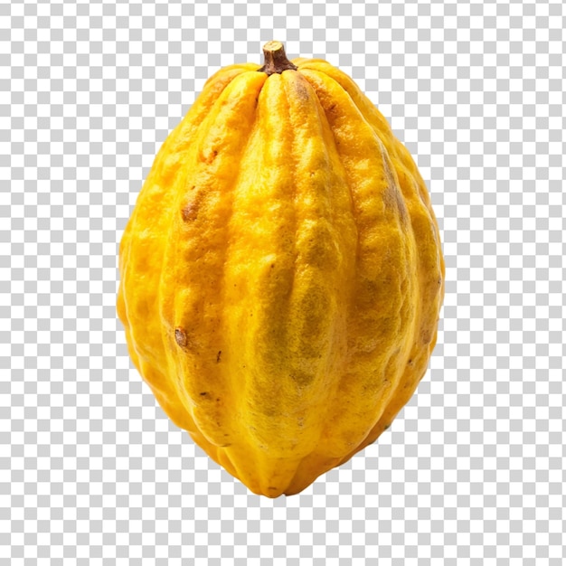 PSD frutas de cacao amarillas aisladas sobre un fondo transparente