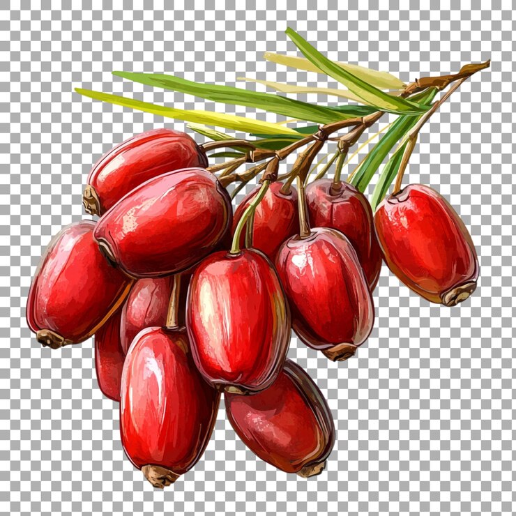 PSD frutas de dátiles de png contra un fondo transparente
