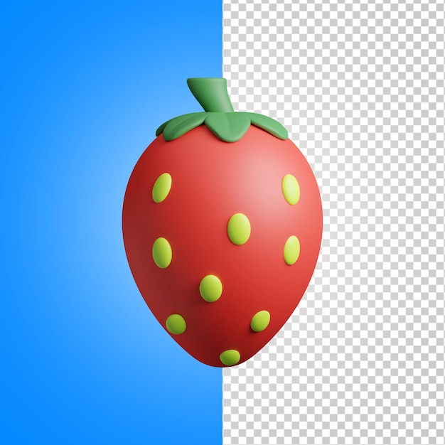 PSD frutas de morango 3d