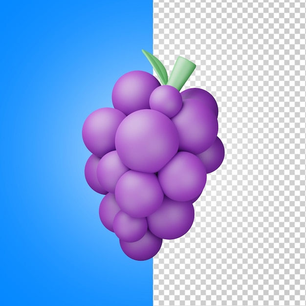 PSD frutas de uva 3d