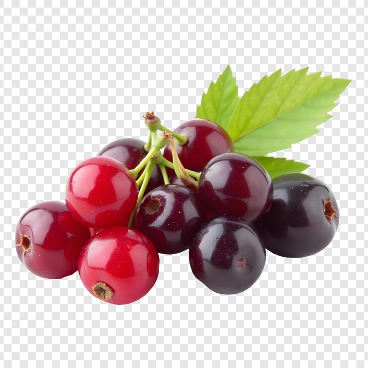 PSD frutas frescas y realistas de grosella roja aisladas sobre un fondo transparente