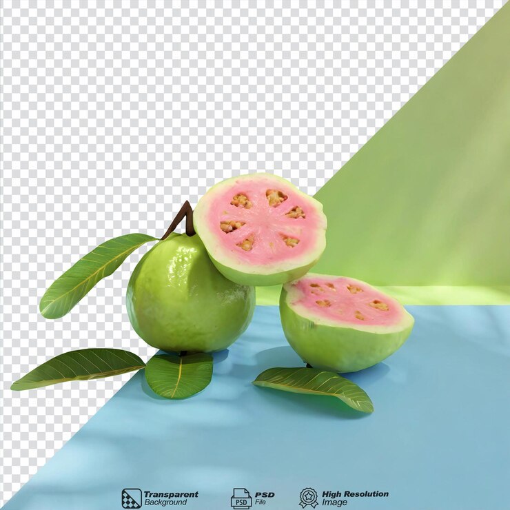 PSD frutas de guayaba aisladas sobre un fondo transparente