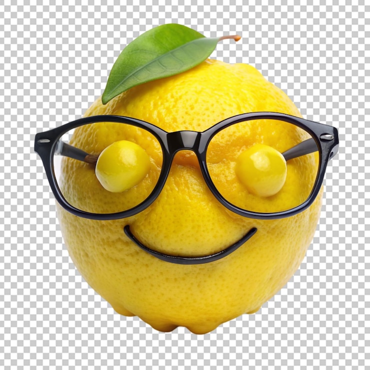 PSD frutas de limón de dibujos animados