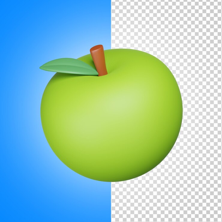 PSD frutas de manzana modelo 3d