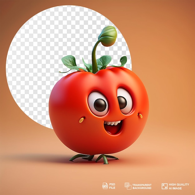 PSD frutas de personajes de dibujos animados con fondo transparente