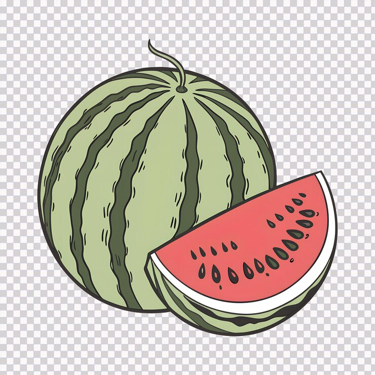 PSD frutas de sandía aisladas con fondo transparente