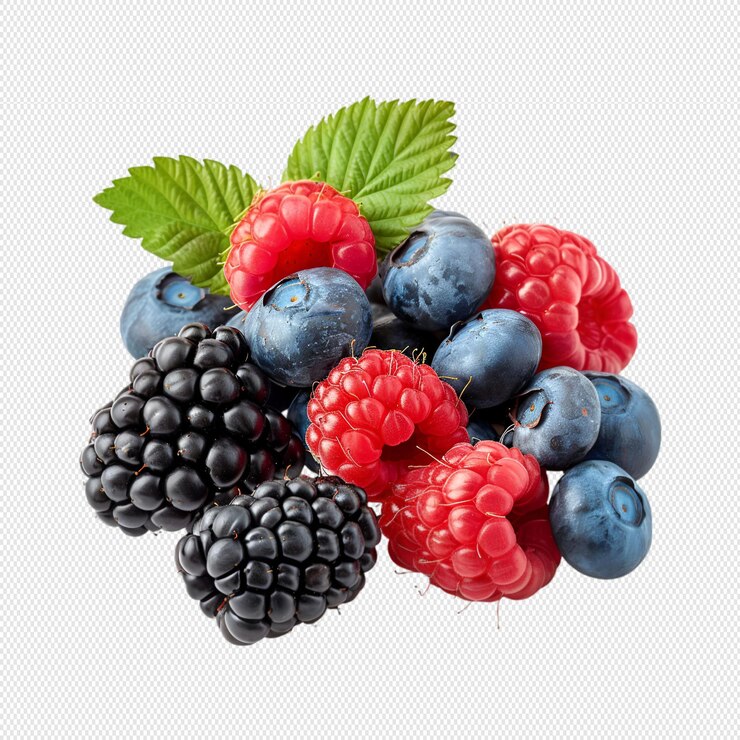 Frutas sobre un fondo transparente