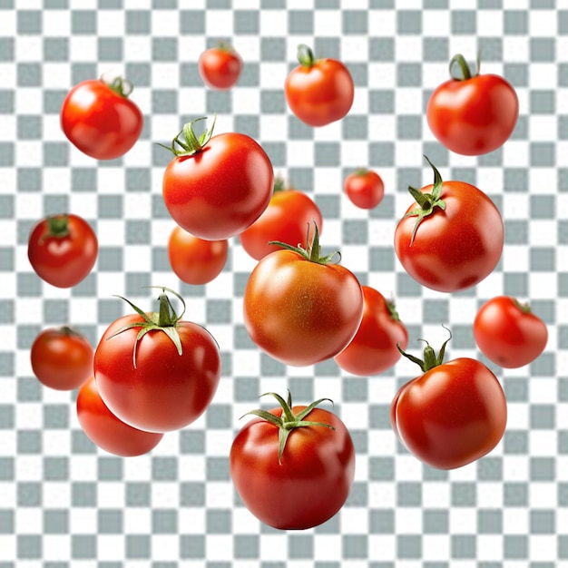 Frutas de tomate aisladas sobre un fondo transparente